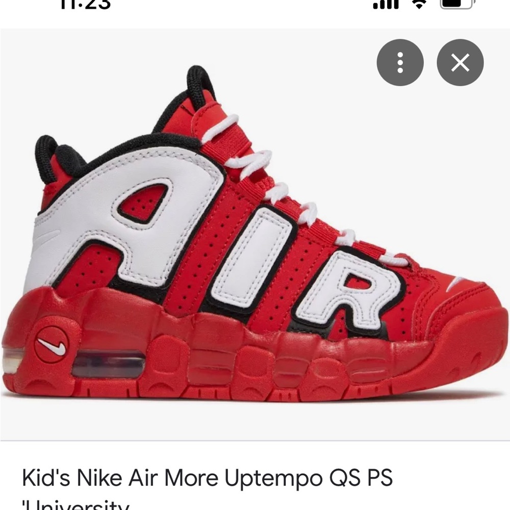 Nike Air More Uptempo Size 1y great condition! $75 or b/o
